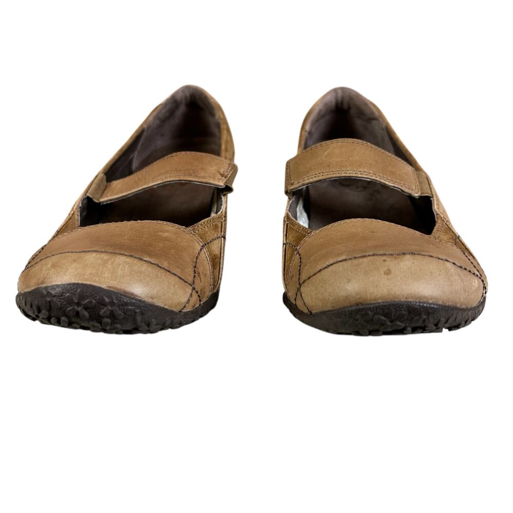 Merrell Shoes Women Size 9 Orchid Tan Brown Mary Jane Wedge Leather Comfort - Picture 3 of 10